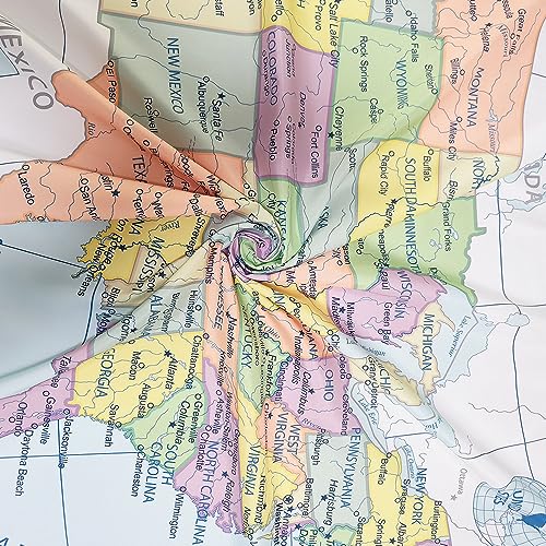 Educational US Map Wall Tapestry - United States Map Decor (60 x 51 in)