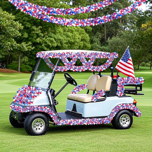 52.5ft Patriotic Star Tinsel Garland - Red White & Blue 4th of July Decor