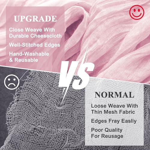 Blushing Pink Cheesecloth Table Runner 10ft Boho Gauze Wedding Decor
