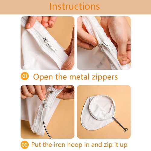 4 PCS Extra Fine Mesh Strainer Bags with Handle, Reusable Thai Tea Strainer, Cheesecloth for Straining NutMilk Coffee Milk Juices Honey Wine Oil Yogurt (2 Medium & 2 Small)