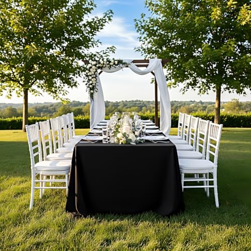 90x132 Inch Rectangle Tablecloth, Wrinkle-Resistant Polyester Table Cover
