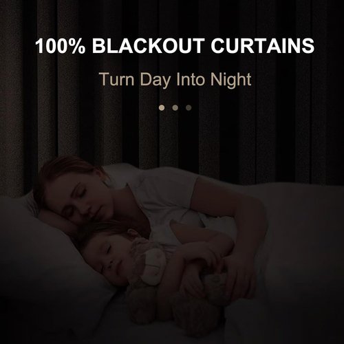 100% Blackout Shield Blackout Curtains - Thermal Insulated Drapes for Bedroom | 50" W x 63" L, Bright White