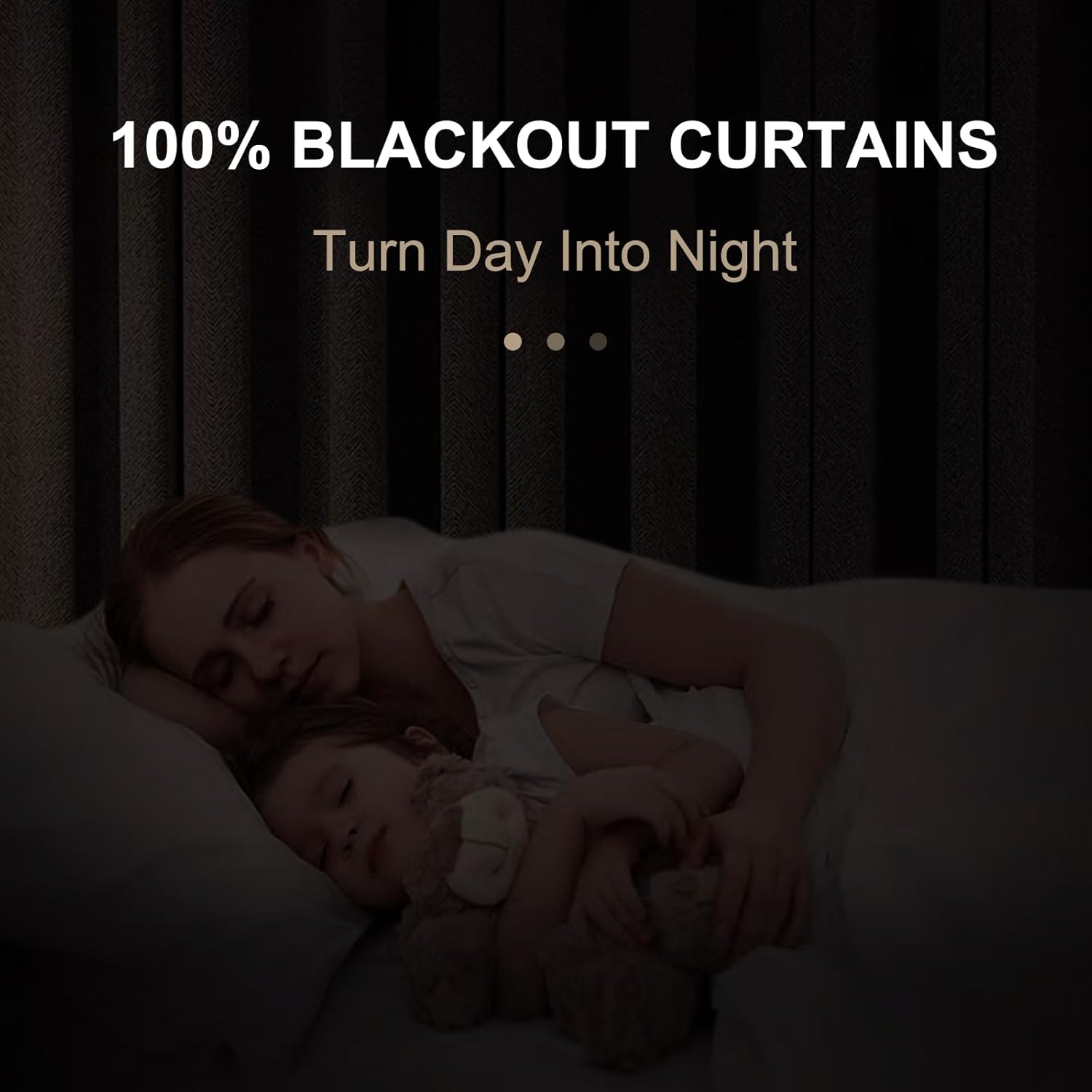 Skiennix Blackout Curtains - 100% Blackout Linen Drapes, Thermal Insulated, 2 Panels Set, 50" W x 84" L, Black