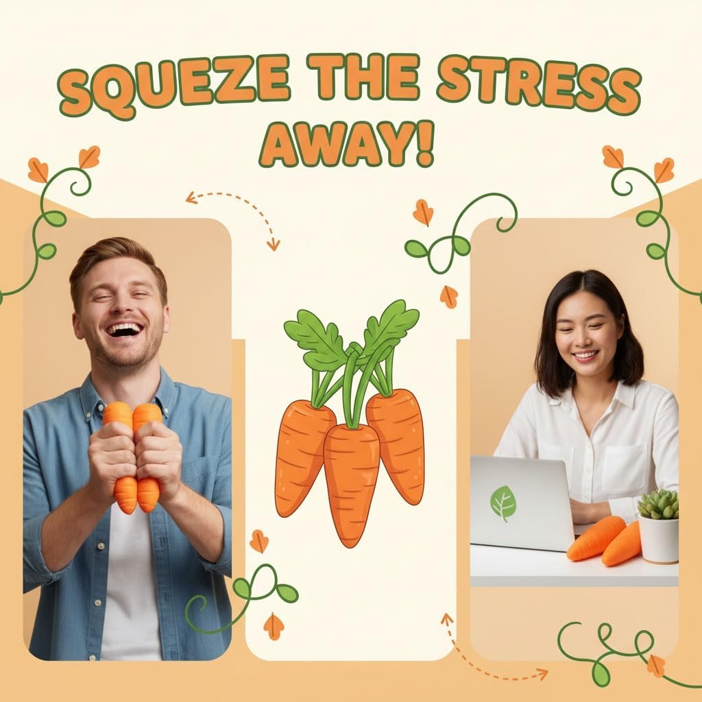 Skiennix Carrot Stress Relief Toy - Realistic Moldable Fidget Ball for Easter Gifts | Giant Size