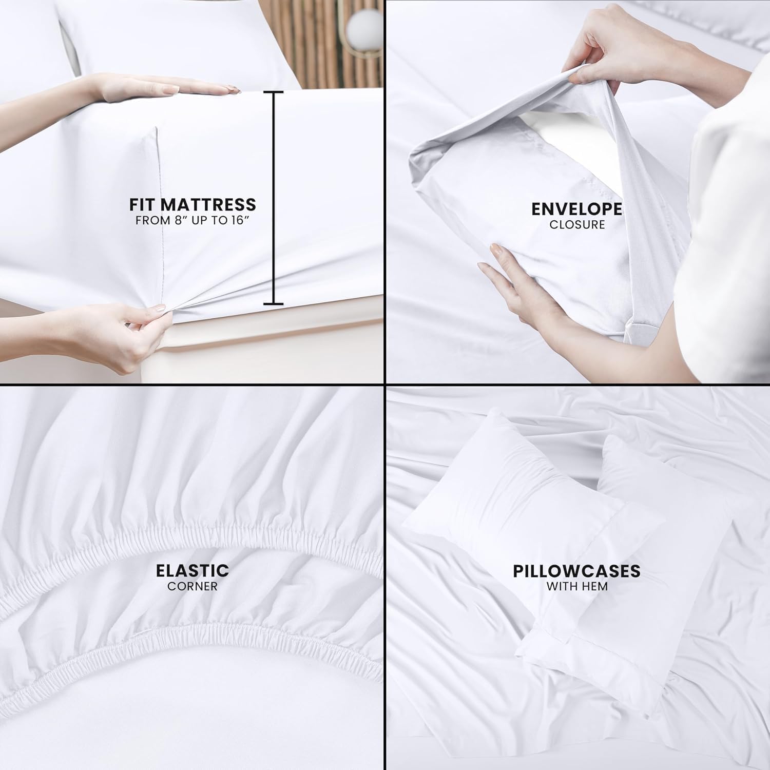 Utopia Bedding Full Bed Sheets Set - Soft Brushed Microfiber | Fade & Shrink Resistant - Easy Care (White)