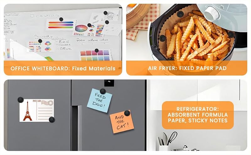 Magnetic Silicone Air Fryer Paper Liner Holders - 8 Piece Heat-Resistant Set