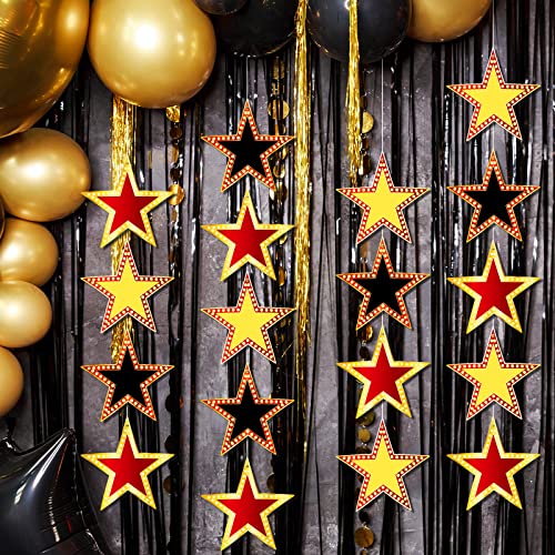 90 Pcs 6-Inch Glitter Star Cardboard Cutouts for Movie Night Party Decor
