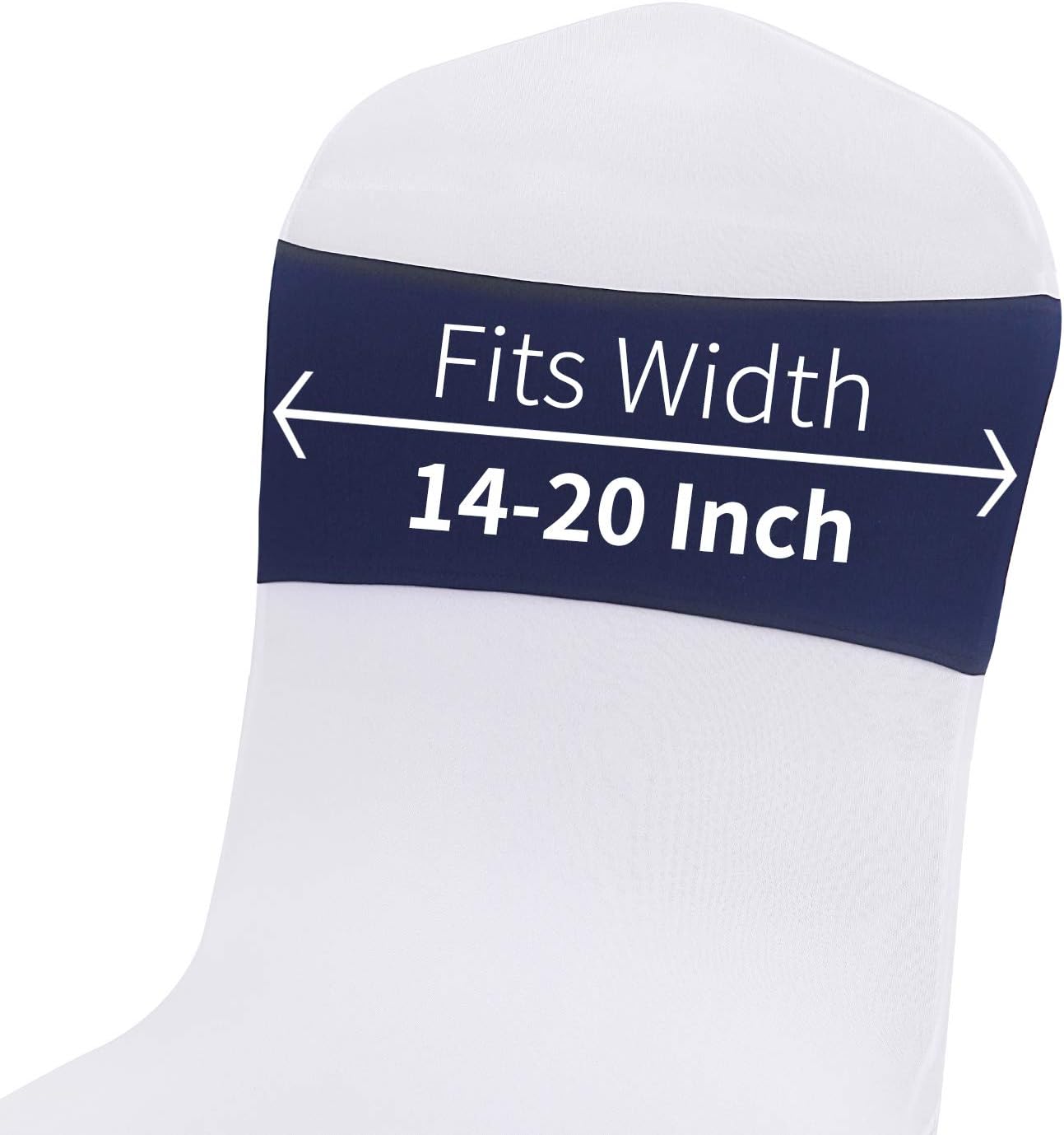 Peomeise Navy Spandex Chair Sashes - 25pcs with Buckle Slider for Wedding & Party Decor
