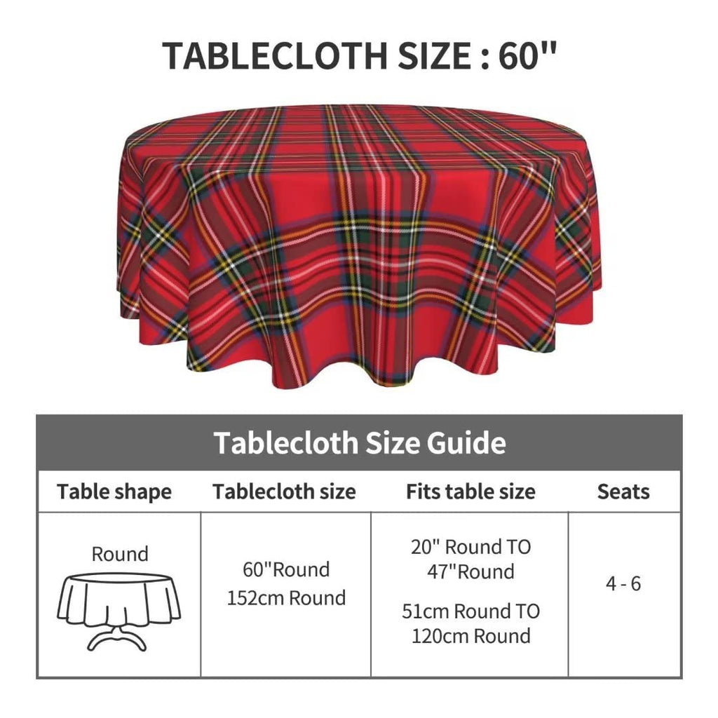 BETGINY Christmas Tablecloth 60 Inch Round Red Green Buffalo Plaid Tablecloth Dust-Proof Wrinkle Resistant Rustic Christmas Checkered Table Cloth for Holiday Party Dining