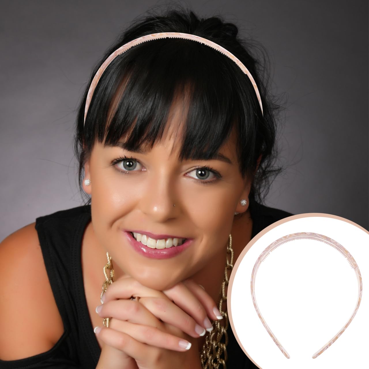 Uonlytech Tortoiseshell Hairband - Non-Slip Acetate Shower Headband for Women & Girls | 5.5 x 4.9 in