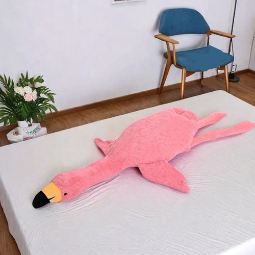 Huniupore 74.8in Flamingo Stuffed Animal Plush Pillow Cute Giant Flamingo Plush Toy Plush Soft Hugging Pillow Stuffed Animal Gift for Kids Birthday