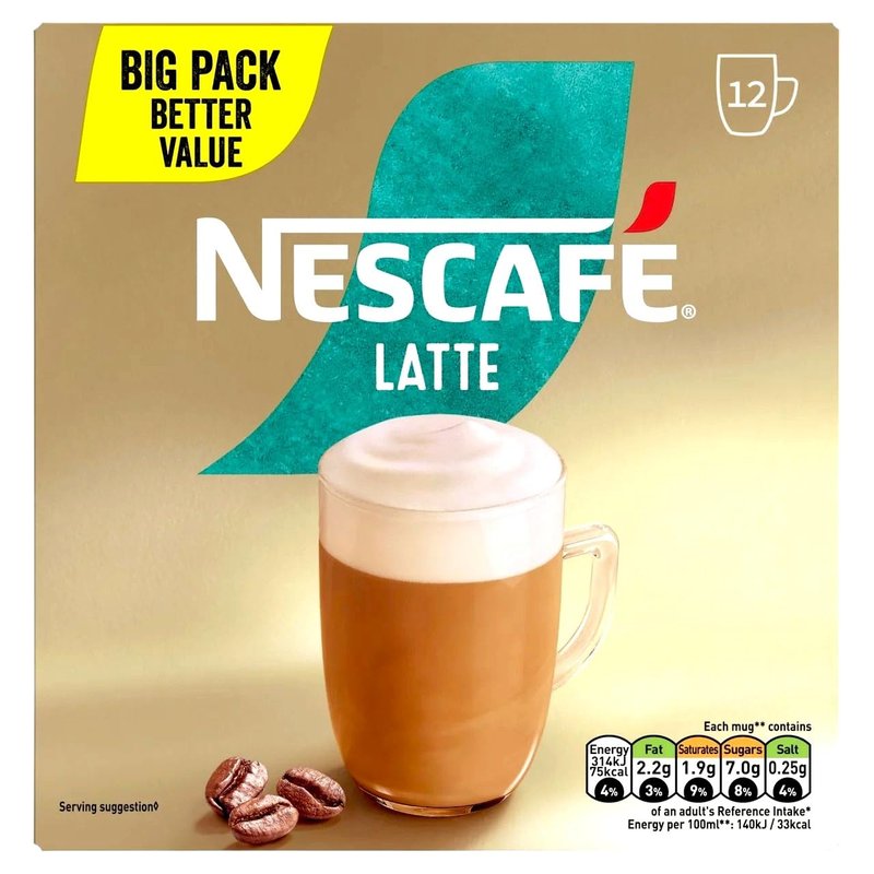 NESCAFÉ Latte x12 Instant Coffee Sachets (Pack of 6, Total 72 Sachets)
