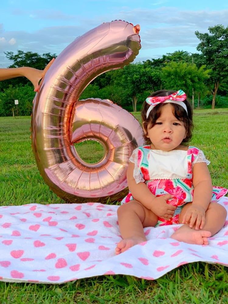 Number 0 Balloons - 40 Inch Rose Gold Number Balloons for Birthday, Wedding & Baby Shower Decor
