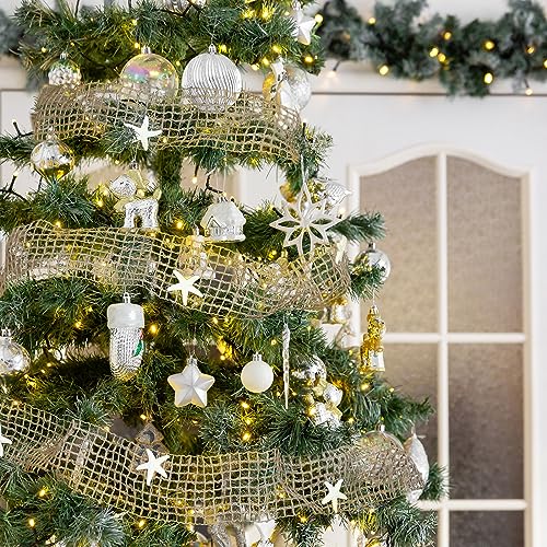 Xinnun 20ft Coastal Christmas Garland with White or Brown Starfish - Nautical Beach Decor