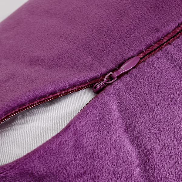 NiNi ALL Purple Velvet Throw Pillow Covers 22x22in (Pack of 2) Decorative Cushions