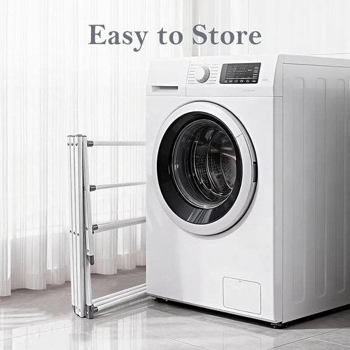 Foldable Clothes Drying Rack - Portable Indoor Laundry Drying Solution with 4 Hangers | 41"x29"x14", White