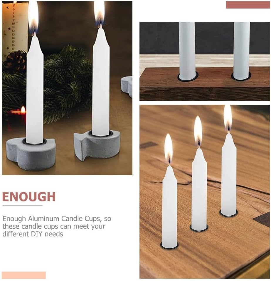 Skiennix 36-Piece Aluminum Candle Cup Set - Mini Taper Candle Holders in Black