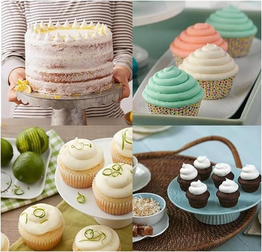 Skiennix Cake Decorating Kit - 24 Piping Tips & 2 Brushes for Perfect Cakes | White