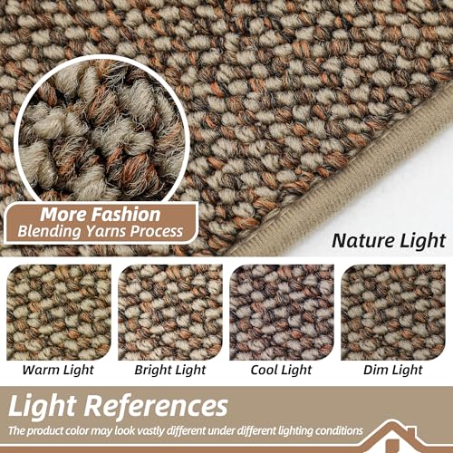 BEQHAUSE Dirt Trapper Door Mat 20x32 Beige Non-Slip Washable Doormat
