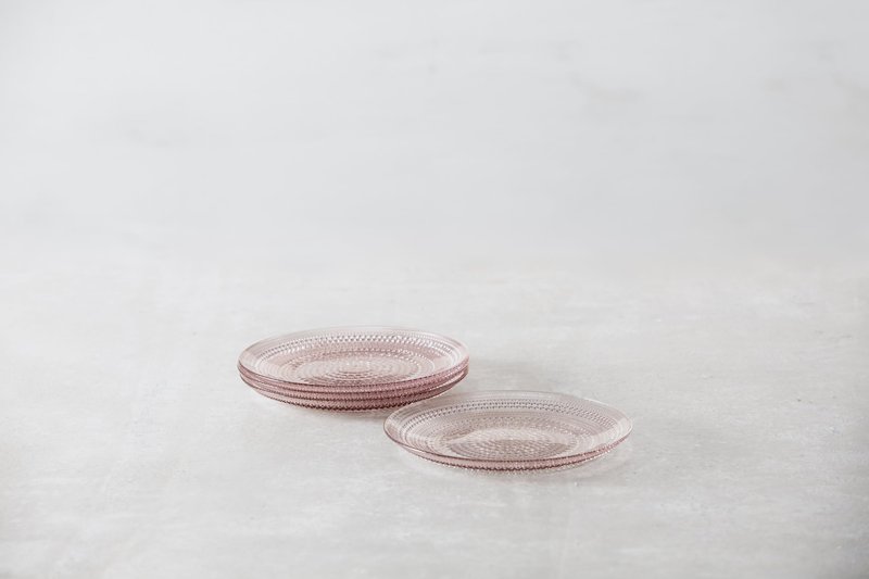 Fortessa Jupiter Hobnail Glass, 8" Salad Plate (Set of 4), Pink