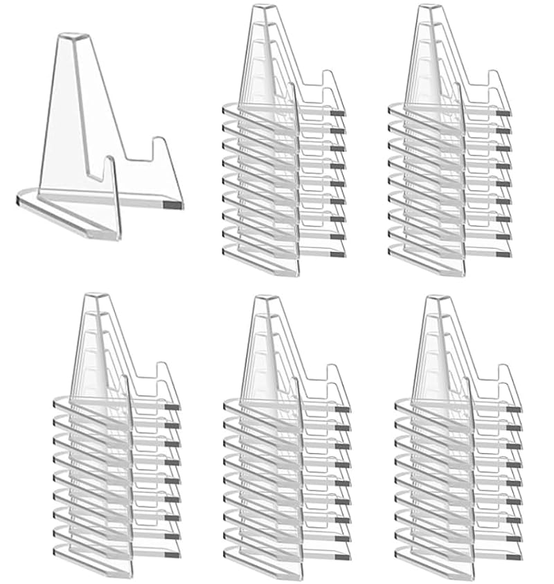 50-Pack Acrylic Card Display Stands for Sports Graded Trading Cards