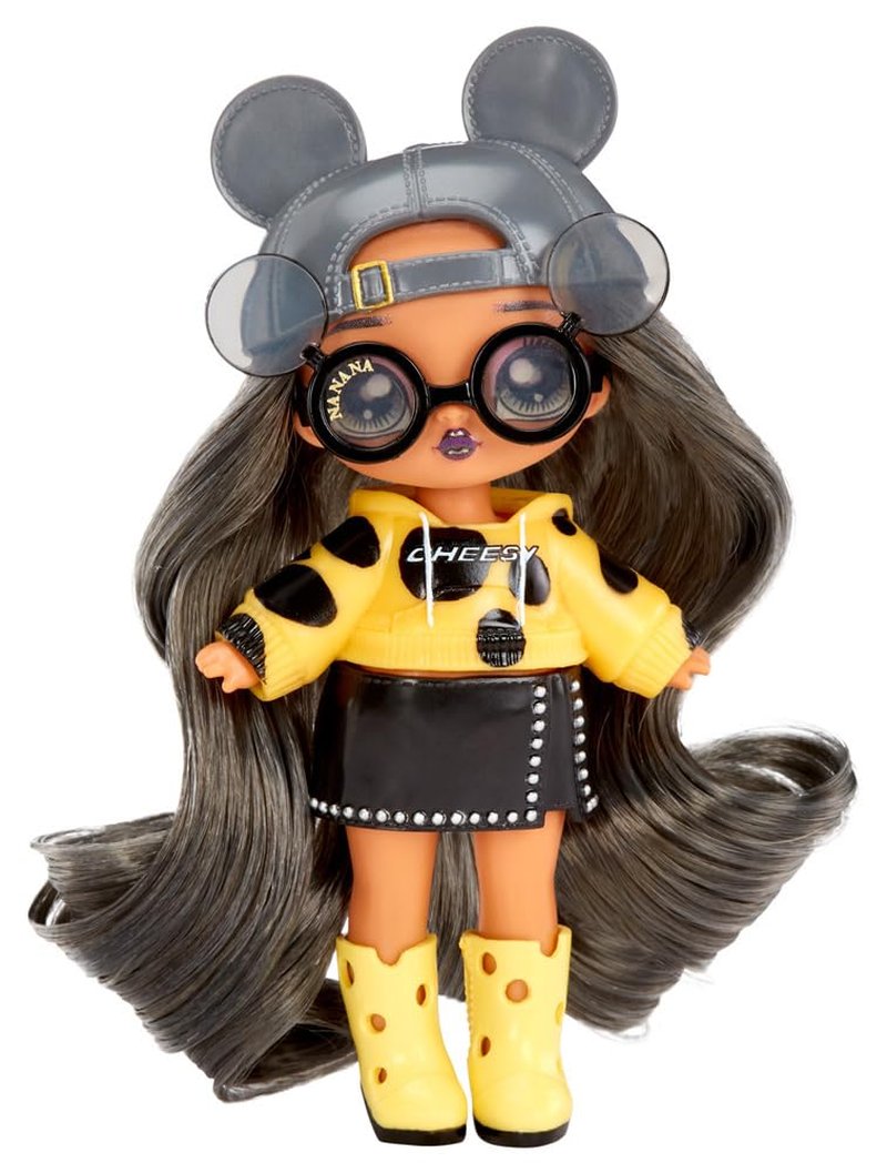 Na Na Na Surprise Mini Backpack Series 2 Marisa Mouse Fashion Doll, Fuzzy Gray Mouse Backpack, Gift for Kids, Ages 4 5 6 7 8+ Years