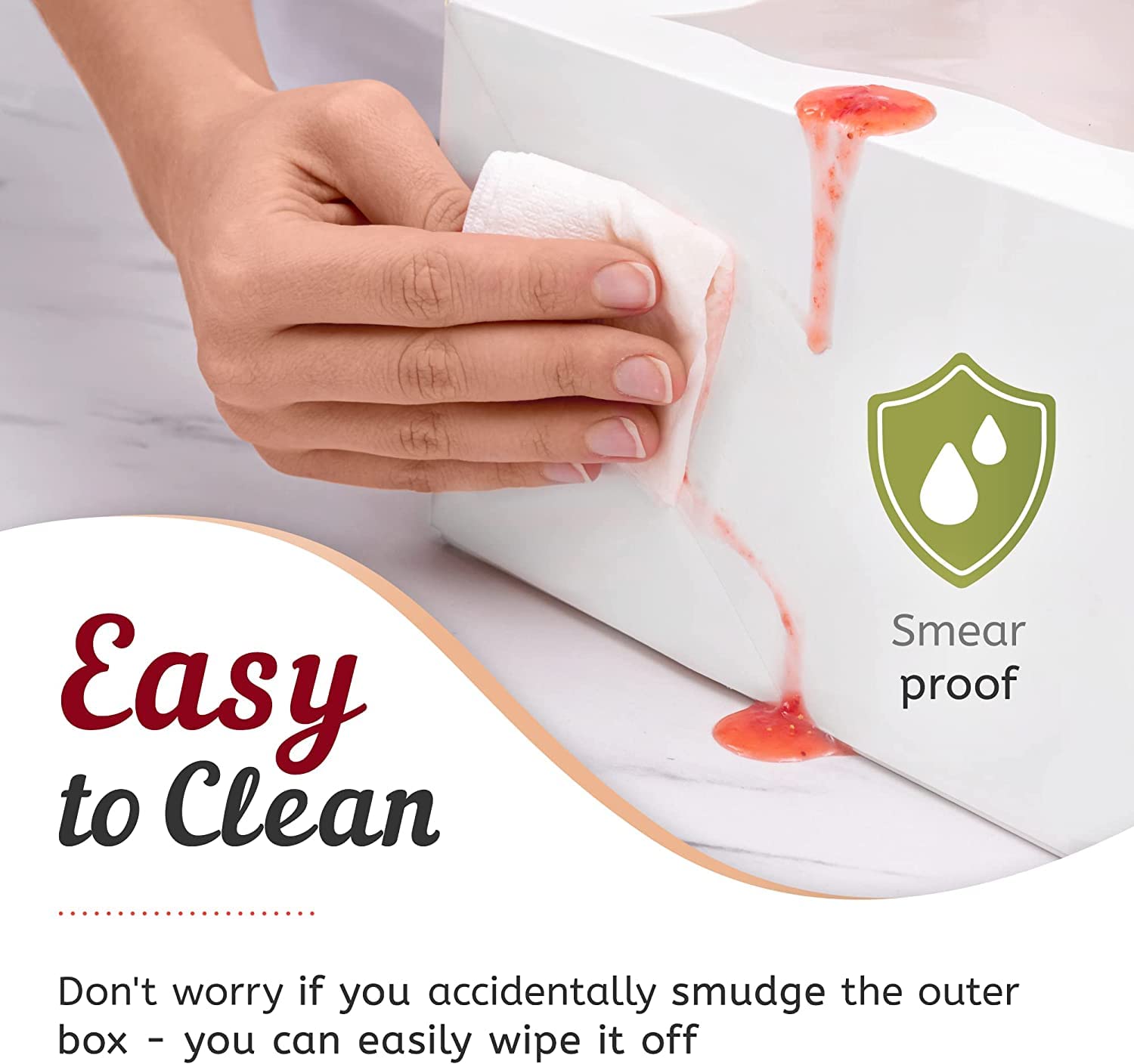 DELIHIDE Premium Cake Boxes with Cake Boards Set - 12 Front-Loading Sturdy Cardboard Cake Boxes 10", 12 White/Gold Greaseproof Boards 10 Inch - Window Cake Box Set