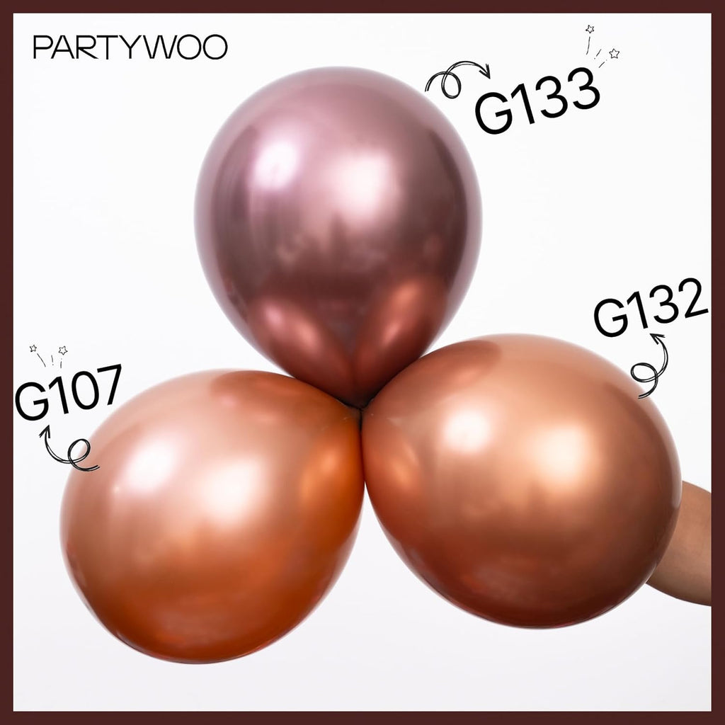 PartyWoo 12-Inch Balloons - 50 Pcs for Graduation, Wedding, Baby Shower & Birthday Decor | Brown