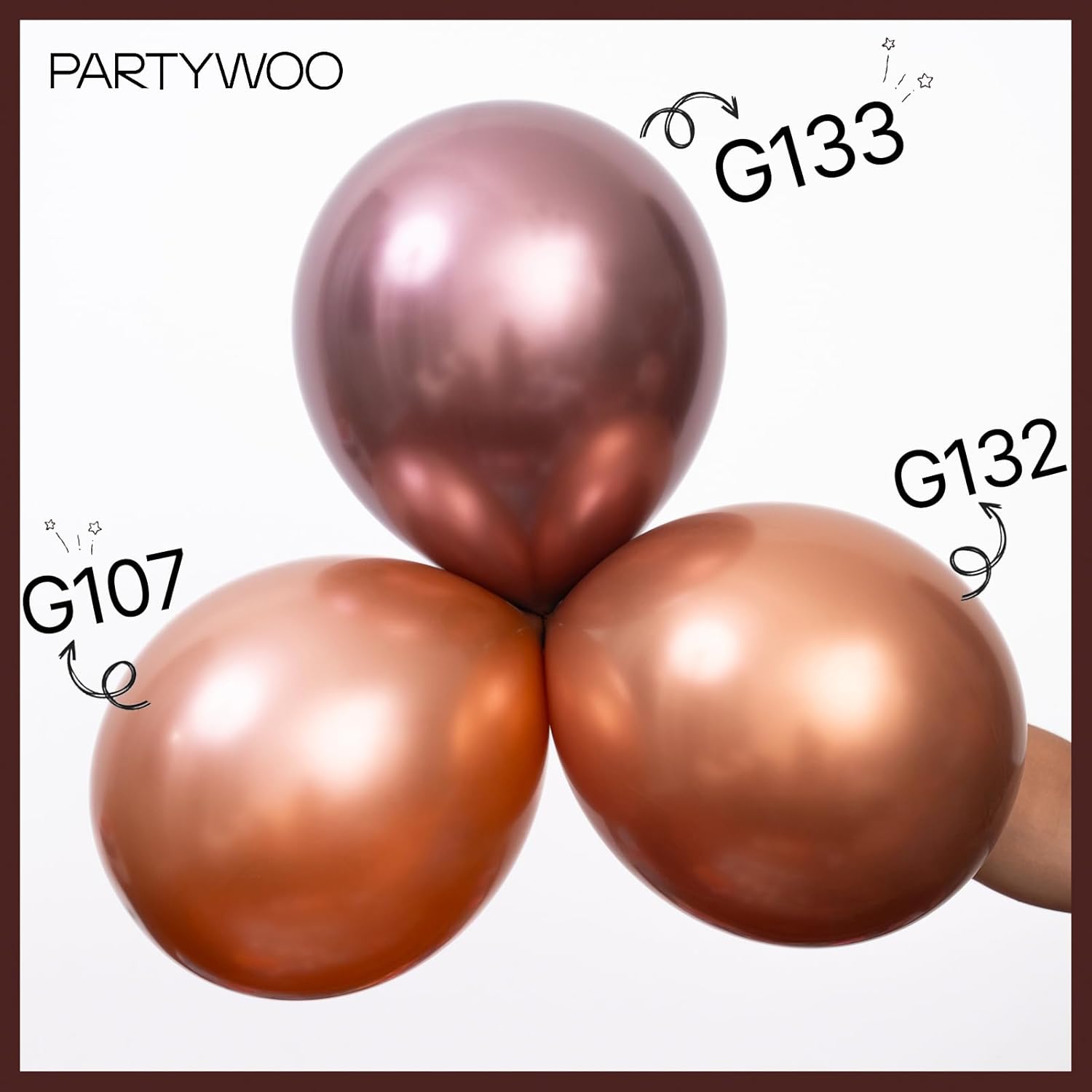 PartyWoo 12-Inch Balloons - 50 Pcs for Graduation, Wedding, Baby Shower & Birthday Decor | Brown
