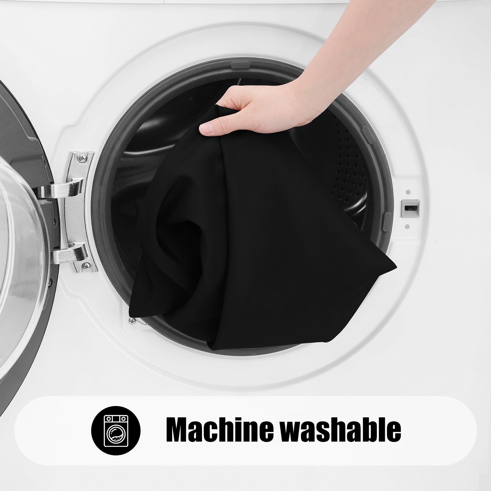 Smiry 2 Pack Rectangle Picnic Table Cloth, Waterproof Elastic Fitted Tablecloths, Washable Polyester Rectangular Patio Table Cover for Camping, Indoor and Outdoor (Black, 30"x60")