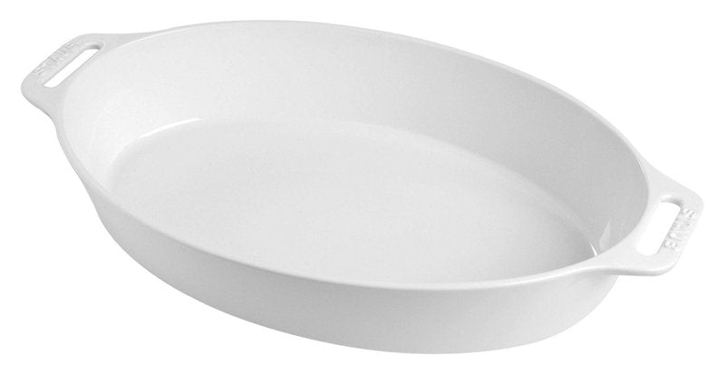 Staub Oval Dish, White, 2.4 qt. - White
