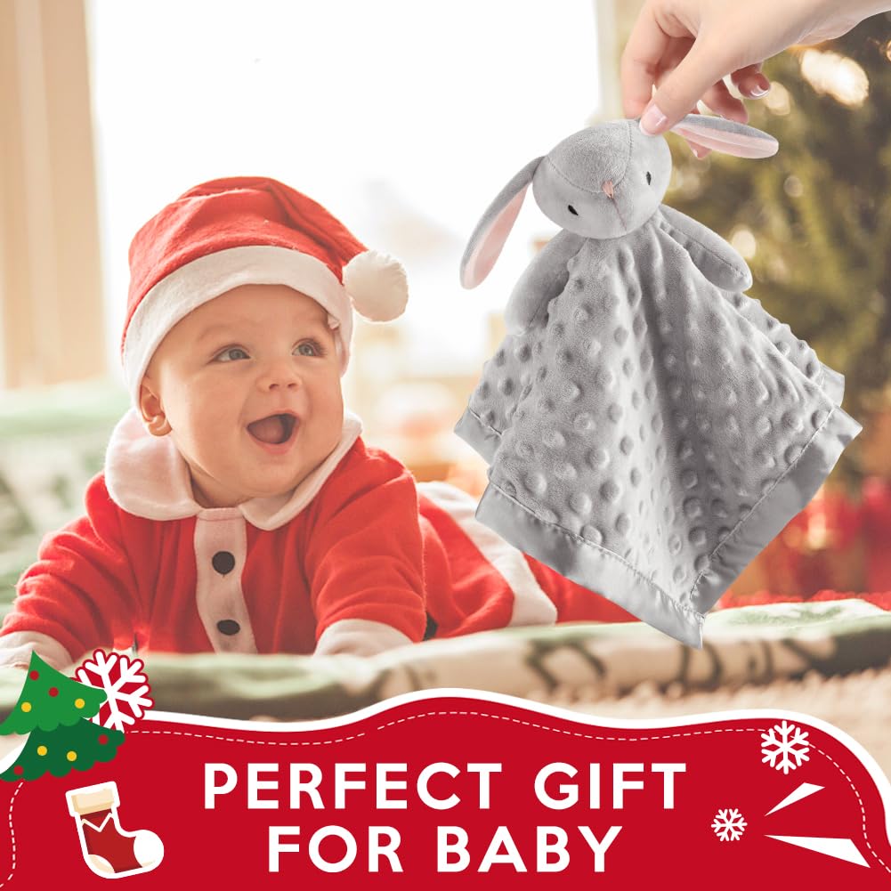 Pro Goleem Loveys - Soft Security Blanket & Snuggle Toy for Babies | 16-Inch Grey Bunny