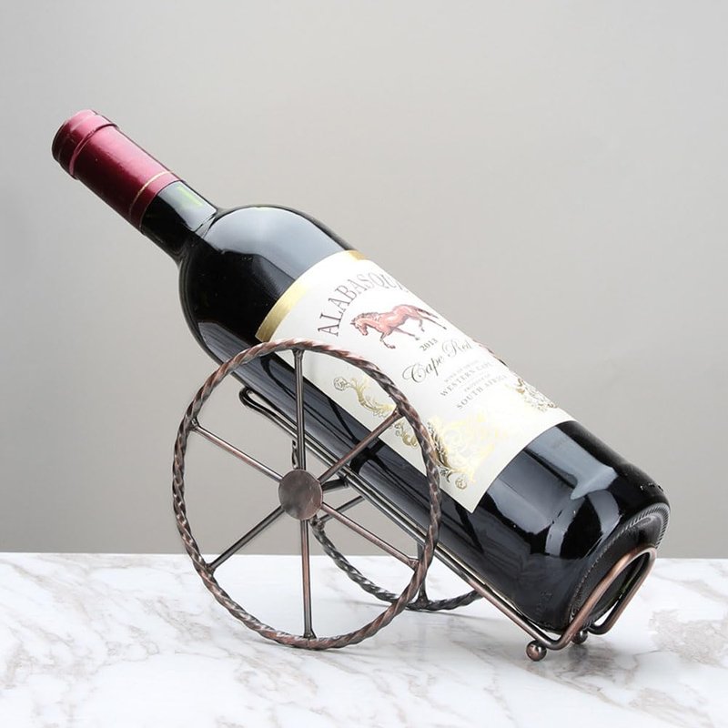 kaileyouxiangongsi Countertop Wine Rack, for Wine Storage - Red Bronze Metal Wine Rack for Living Room, Dining Room, Wine Cellar, Bar
