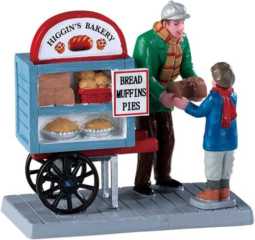 Lemax Delivery Bread Cart - Charming Bakery Display | Perfect for Holiday Villages