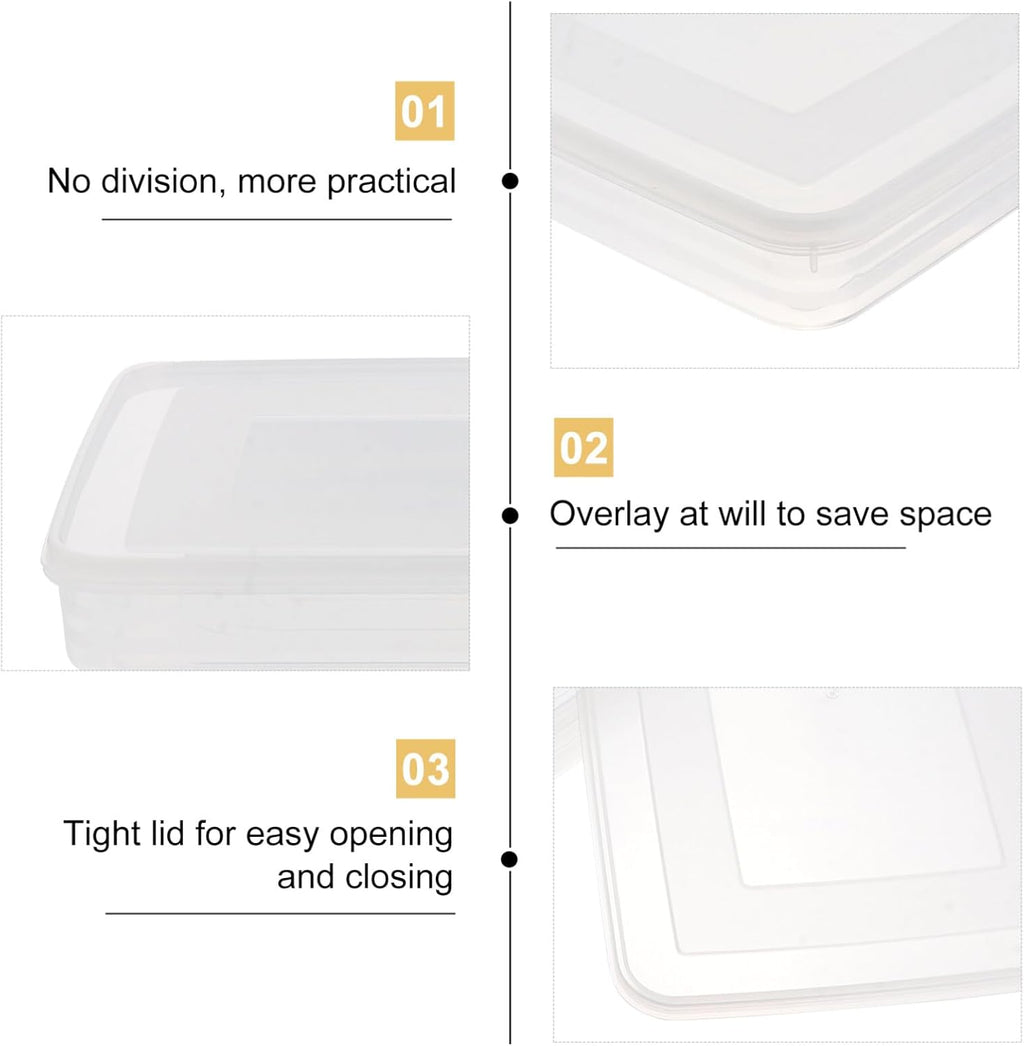 Uonlytech Large Airtight Dumpling Box - Clear Veggie Tray with Lid | Refrigerator Egg Storage Container