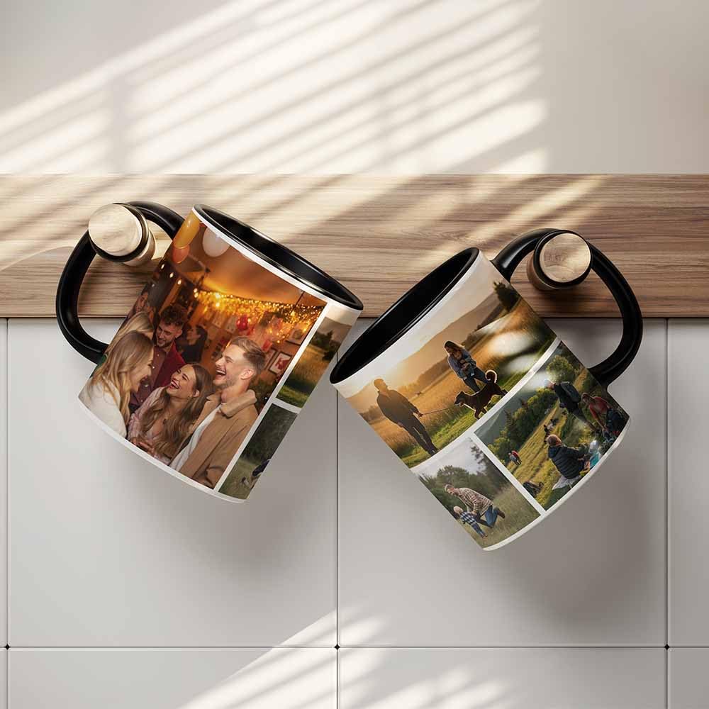Skiennix Custom Photo Mug - Personalized 15oz Ceramic Coffee Mug for Men, Women, and Family