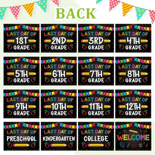 First and Last Day of School Reusable Photo Prop Sign, 10x8 inch