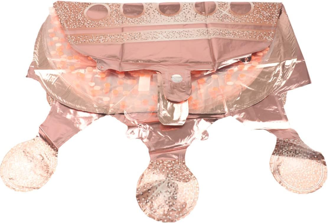 Rose Gold Crown Mylar Balloons - Large Round Pink Birthday Decorations for Women