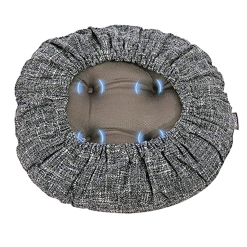 Round Bar Stool Cushion, 13-Inch Anti-Slip Padded Seat Cover, Light Gray