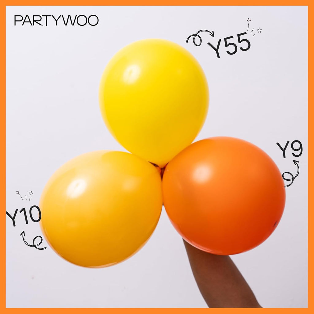 PartyWoo Orange Balloons - 140pcs Matte Fall Balloon Arch Kit | Various Sizes for Thanksgiving & Baby Showers