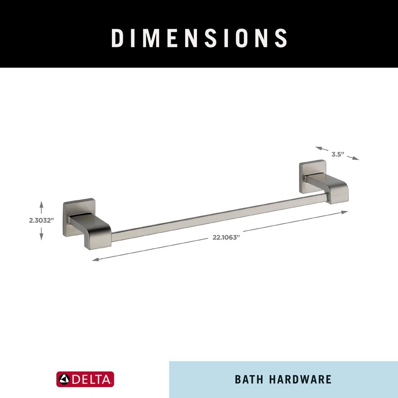 Delta 77518-SS Ara 18-in Wall Mount Towel Bar Bath Hardware Accessory in Stainless Steel