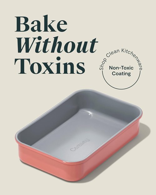 Caraway Nonstick Baking Pan Duo - 9” x 6.5” Deep Ceramic Casserole Dish | Non-Toxic, PTFE & PFOA Free - Perracotta