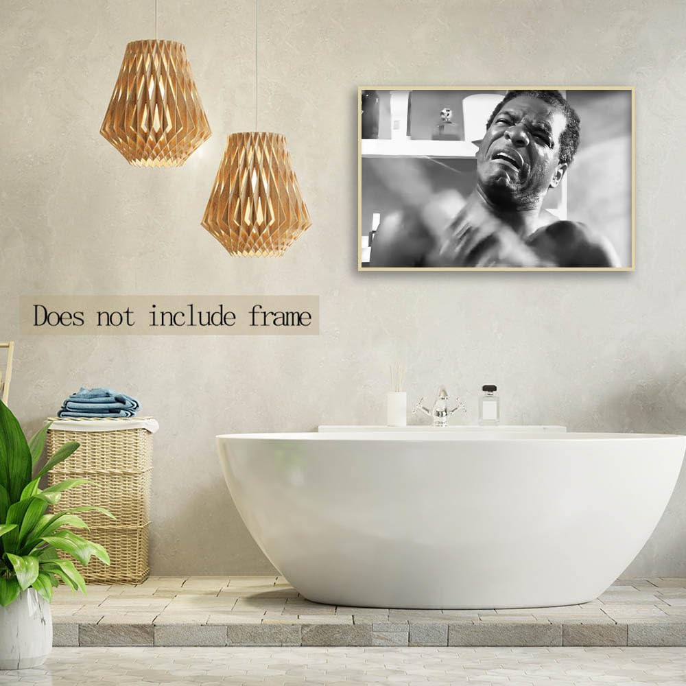 Skiennix Funny Friday Bathroom Poster - Black & White Wall Art Canvas Print | 12x18 Inch Unframed Decor