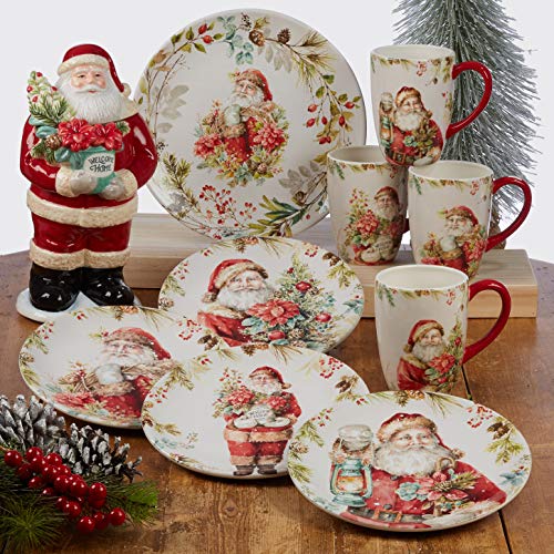 Certified International Christmas Story 6-Inch Canape Plates Set of 4, Pack of 2