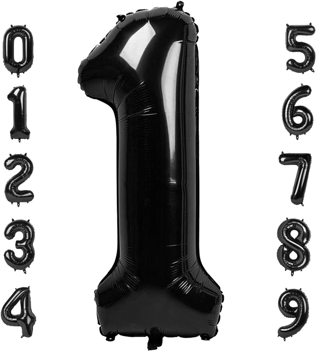 Number Balloons - Black 1 Balloon for Birthday Party | 40 Inch Large Decoration for 1st Birthday