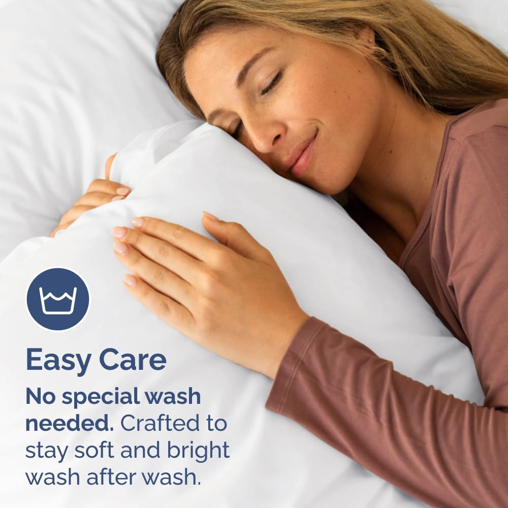 Skiennix Body Pillowcases Set of 4 | Soft 20x54 Long Pillow Covers for Side Sleepers - Breathable & Fade Resistant - Machine Washable, Envelope Enclosure - White