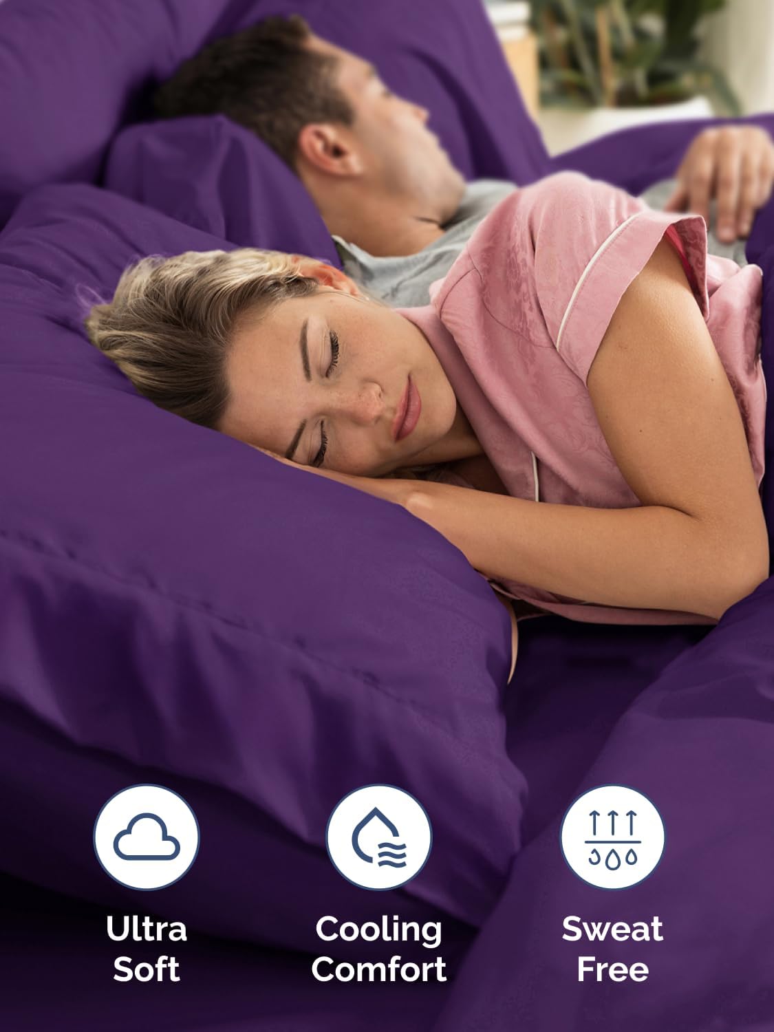 Skiennix Extra Deep Twin Sheet Set | 4-Piece Breathable Cooling Bedding - Soft, Wrinkle-Free Purple