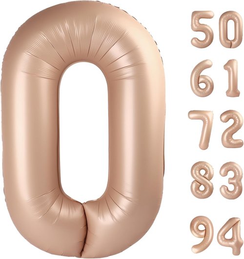Light Brown Number Balloon - 40 Inch Tan 0 Balloon | Khaki Beige Birthday Decorations & Party Supplies
