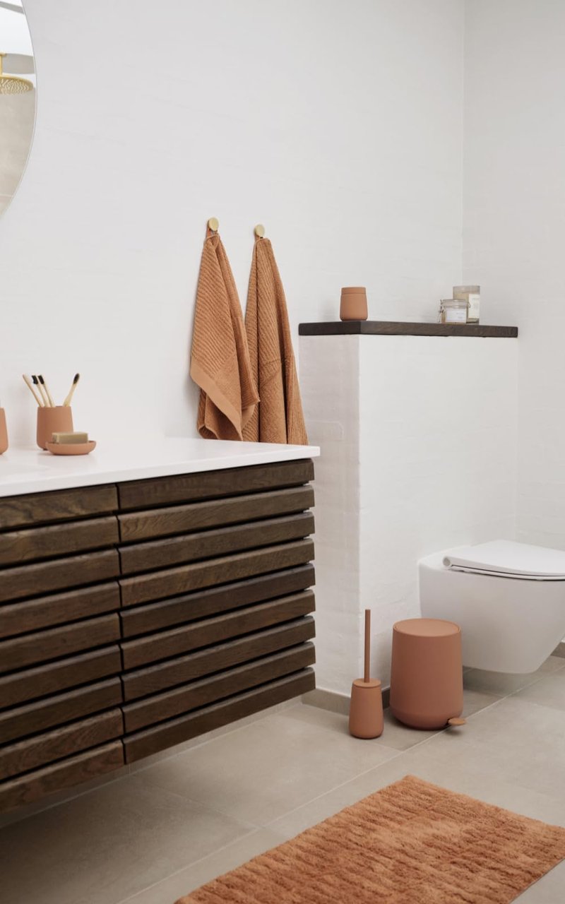 Zone Denmark Nova One Ceramic Toilet Brush with Brush Holder, Soft Touch Coating, Diameter 10.3 cm, Height 37 cm, Mandarin