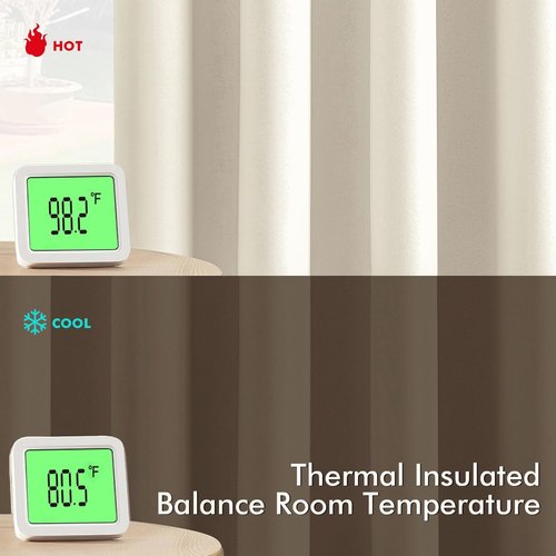MIULEE Birch Blackout Curtains - Thermal Insulated Room Darkening Drapes | 84-Inch, 2 Panels, Noise Reduction